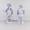 Custom White and Navy Blue Tiger Mascot Costume Adult Full Body Suit for Wildlife Events Custom White and Navy Blue Tiger Mascot Costume Adult Full Body Suit for Wildlife Events