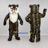 Custom Brown Black and White Tiger Mascot Costume Adult Full Body Suit for Wildlife Events