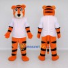 Custom Orange Black and White Tiger in T-Shirt Mascot Costume Adult Full Body Suit for Sports Events Custom Orange Black and White Tiger in T-Shirt Mascot Costume Adult Full Body Suit for Sports Events