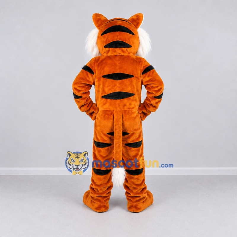 Custom Orange Black and White Muscular Tiger Mascot Costume Adult Full Body Suit for Sports Events Custom Orange Black and White Muscular Tiger Mascot Costume Adult Full Body Suit for Sports Events