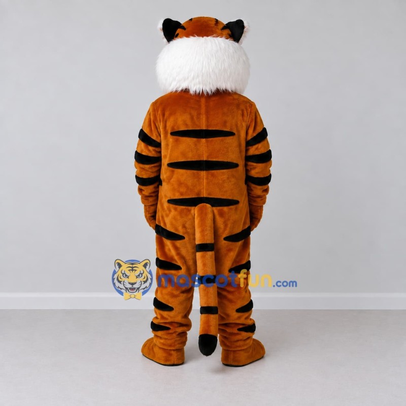Custom Brown Black and White Tiger Mascot Costume Adult Full Body Suit for Wildlife Events Custom Brown Black and White Tiger Mascot Costume Adult Full Body Suit for Wildlife Events