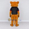 Custom Golden Brown and Black Big Cat in T-Shirt Mascot Costume Adult Full Body Suit for Sports Events Custom Golden Brown and Black Big Cat in T-Shirt Mascot Costume Adult Full Body Suit for Sports Events