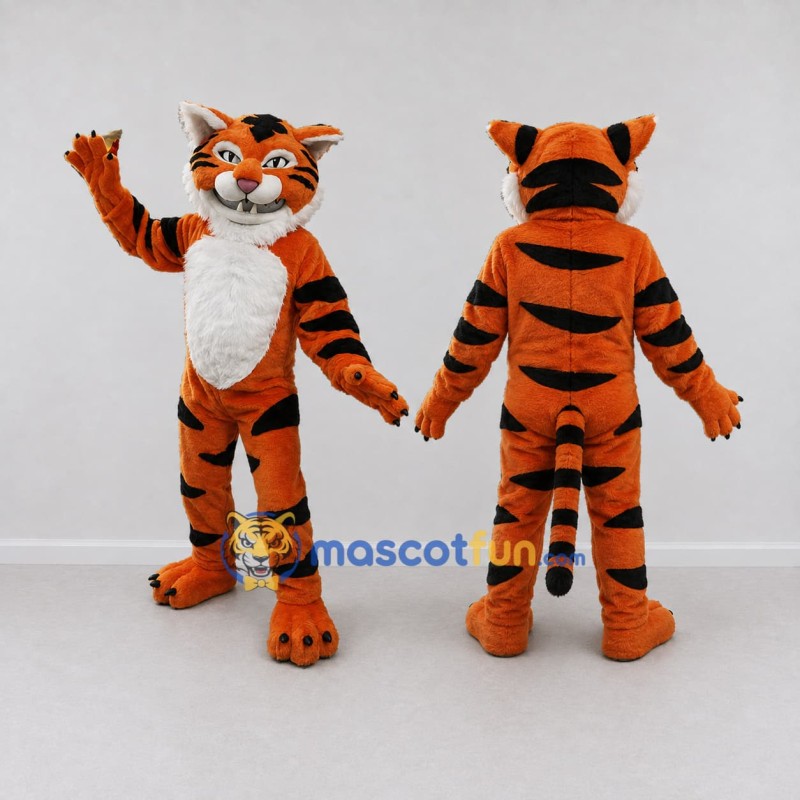 Custom Orange Black and White Tiger Mascot Costume Adult Full Body Suit for Wildlife Events Custom Orange Black and White Tiger Mascot Costume Adult Full Body Suit for Wildlife Events