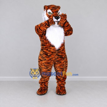 Custom Orange Black and White Tiger Mascot Costume Adult Full Body Suit for Wildlife Events Custom Orange Black and White Tiger Mascot Costume Adult Full Body Suit for Wildlife Events