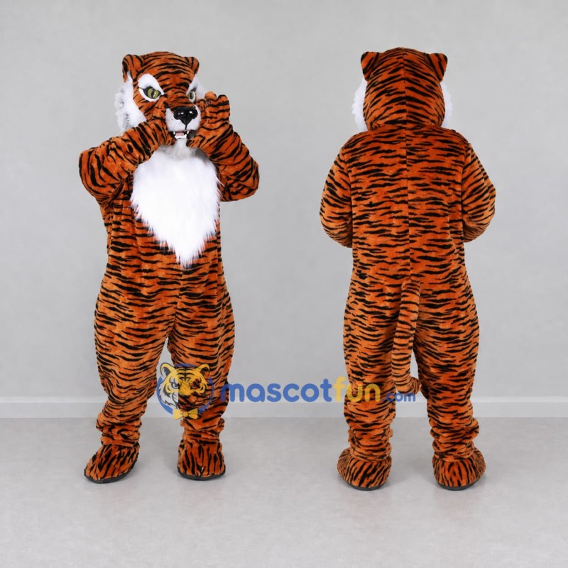 Custom Orange Black and White Tiger Mascot Costume Adult Full Body Suit for Wildlife Events Custom Orange Black and White Tiger Mascot Costume Adult Full Body Suit for Wildlife Events