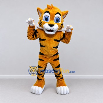 Custom Yellow Black and White Tiger Mascot Costume Adult Full Body Suit for Children's Parties Custom Yellow Black and White Tiger Mascot Costume Adult Full Body Suit for Children's Parties