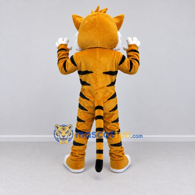 Custom Yellow Black and White Tiger Mascot Costume Adult Full Body Suit for Children's Parties Custom Yellow Black and White Tiger Mascot Costume Adult Full Body Suit for Children's Parties