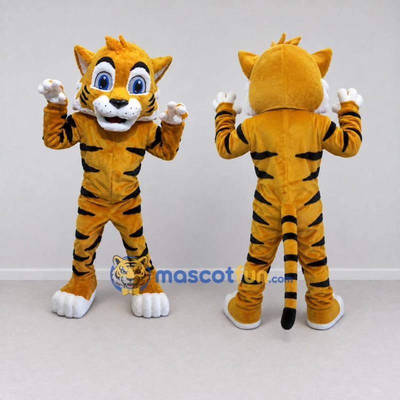 Custom Yellow Black and White Tiger Mascot Costume Adult Full Body Suit for Children's Parties Custom Yellow Black and White Tiger Mascot Costume Adult Full Body Suit for Children's Parties