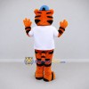 Custom Orange White and Blue Tiger in Baseball Jersey Mascot Costume Adult Full Body Suit for Baseball Events Custom Orange White and Blue Tiger in Baseball Jersey Mascot Costume Adult Full Body Suit for Baseball Events