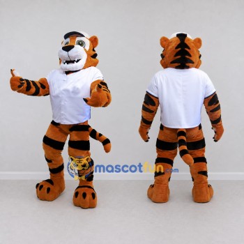 Custom Orange Black and White Tiger in Baseball Jersey Mascot Costume Adult Full Body Suit for Baseball Events