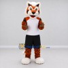 Custom Orange Black and White Tiger in Sportswear Mascot Costume Adult Full Body Suit for Sports Events Custom Orange Black and White Tiger in Sportswear Mascot Costume Adult Full Body Suit for Sports Events