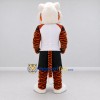 Custom Orange Black and White Tiger in Sportswear Mascot Costume Adult Full Body Suit for Sports Events Custom Orange Black and White Tiger in Sportswear Mascot Costume Adult Full Body Suit for Sports Events