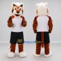Custom Orange Black and White Tiger in Sportswear Mascot Costume Adult Full Body Suit for Sports Events
