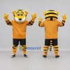 Custom Yellow Orange and Black Tiger in Sportswear Mascot Costume Adult Full Body Suit for Sports Events