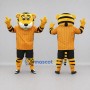 Custom Yellow Orange and Black Tiger in Sportswear Mascot Costume Adult Full Body Suit for Sports Events