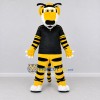 Custom Yellow Black and White Tiger in T-Shirt Mascot Costume Adult Full Body Suit for Sports Events Custom Yellow Black and White Tiger in T-Shirt Mascot Costume Adult Full Body Suit for Sports Events