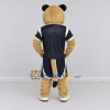 Custom Tan and Navy Blue Big Cat in Sportswear Mascot Costume Adult Full Body Suit for Sports Events