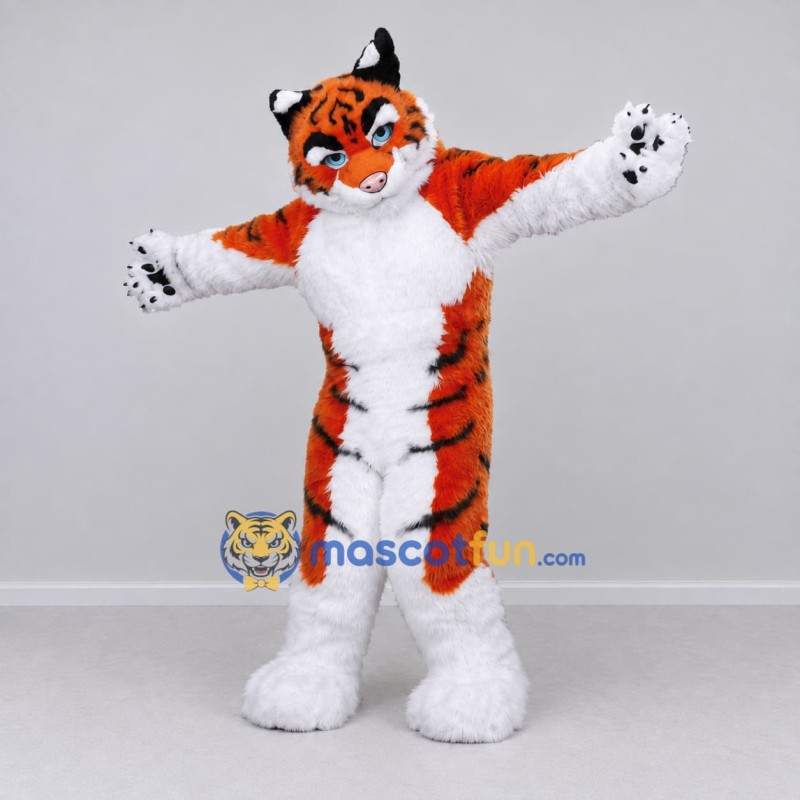 Custom Orange Black and White Tiger Mascot Costume Adult Full Body Suit for Wildlife Events Custom Orange Black and White Tiger Mascot Costume Adult Full Body Suit for Wildlife Events