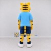 Custom Yellow Black and Blue Tiger in Sportswear Mascot Costume Adult Full Body Suit for Sports Events Custom Yellow Black and Blue Tiger in Sportswear Mascot Costume Adult Full Body Suit for Sports Events