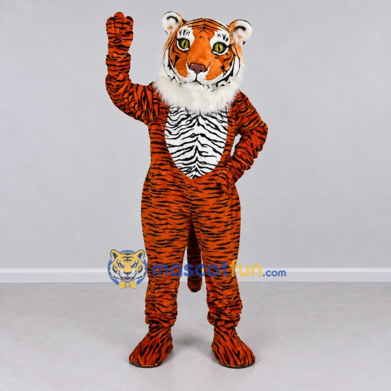 Custom Orange Black and White Tiger Mascot Costume Adult Full Body Suit for Wildlife Events Custom Orange Black and White Tiger Mascot Costume Adult Full Body Suit for Wildlife Events