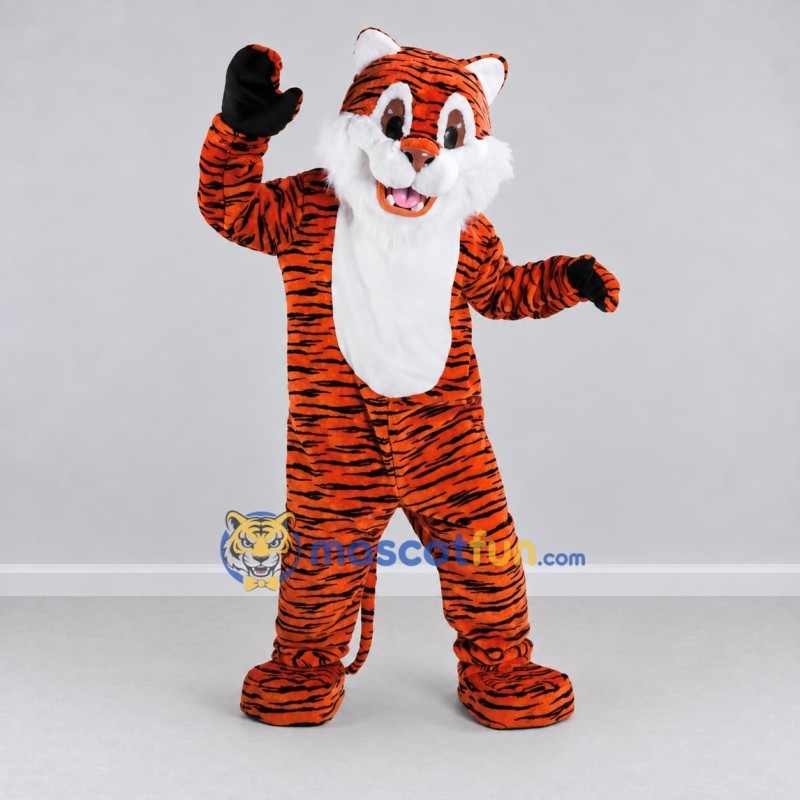 Custom Orange Black and White Tiger Mascot Costume Adult Full Body Suit for Wildlife Events Custom Orange Black and White Tiger Mascot Costume Adult Full Body Suit for Wildlife Events