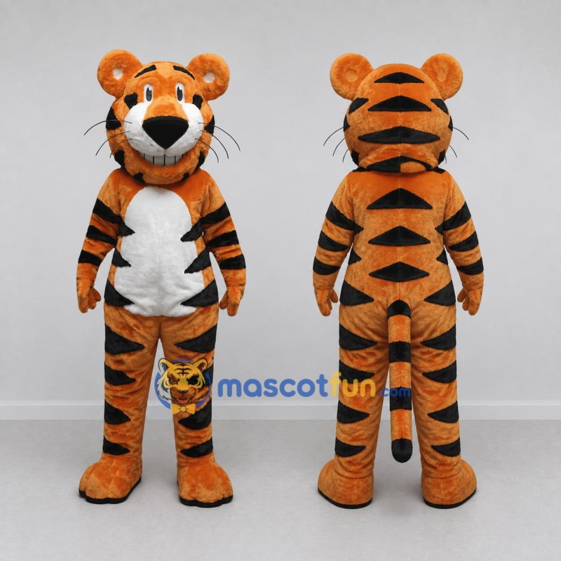 Custom Orange Black and White Tiger Mascot Costume Adult Full Body Suit for Wildlife Events Custom Orange Black and White Tiger Mascot Costume Adult Full Body Suit for Wildlife Events