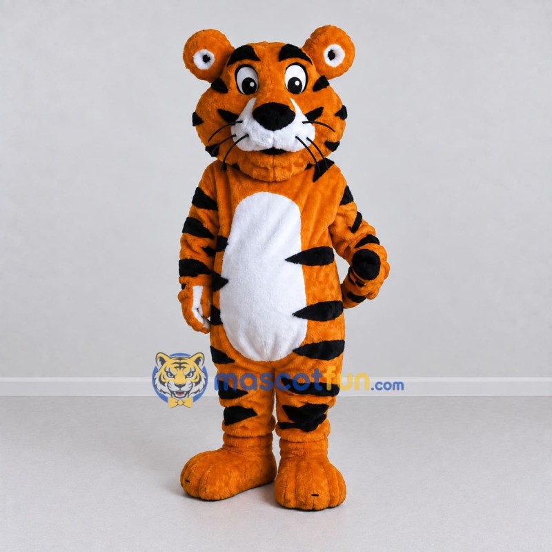 Custom Orange Black and White Tiger Mascot Costume Adult Full Body Suit for Wildlife Events Custom Orange Black and White Tiger Mascot Costume Adult Full Body Suit for Wildlife Events