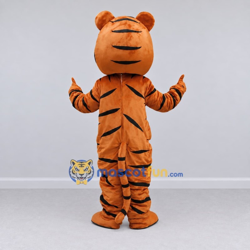 Custom Brown Black and White Tiger Mascot Costume Adult Full Body Suit for Wildlife Events Custom Brown Black and White Tiger Mascot Costume Adult Full Body Suit for Wildlife Events