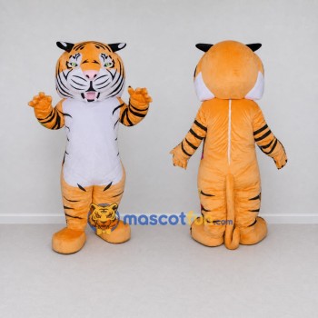 Custom Orange Black and White Tiger Mascot Costume Adult Full Body Suit for Wildlife Events