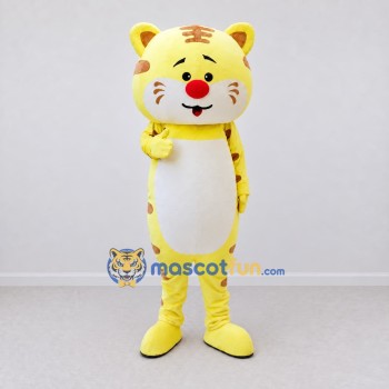 Custom Yellow Brown and White Tiger Mascot Costume Adult Full Body Suit for Children's Parties
