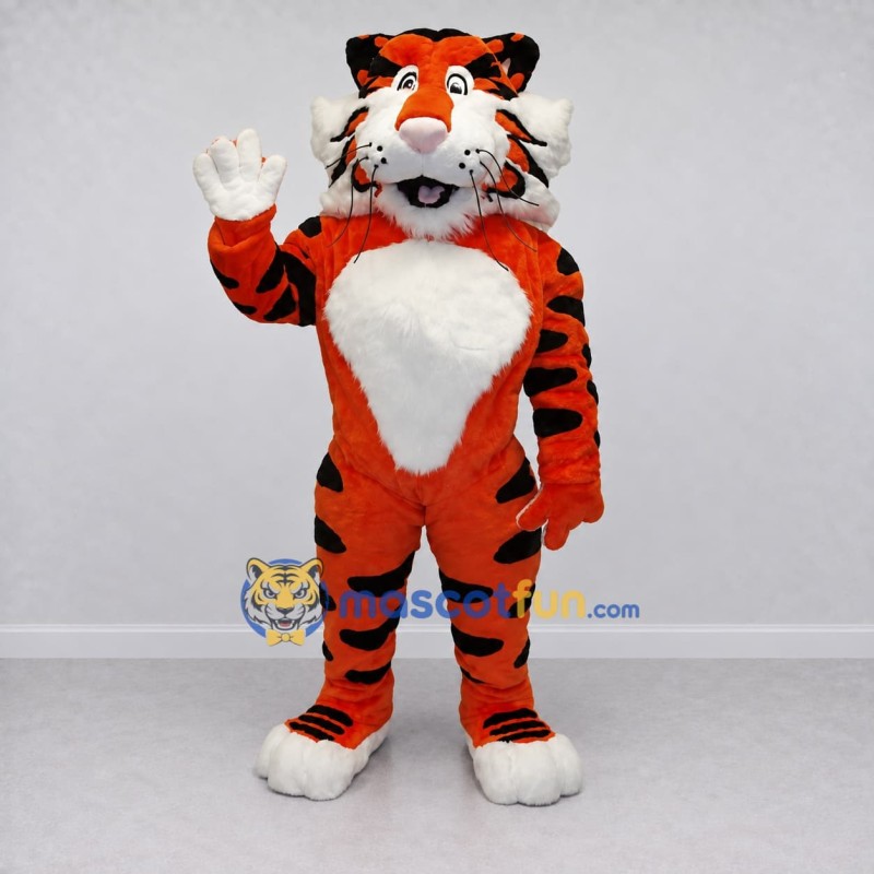 Custom Orange Black and White Tiger Mascot Costume Adult Full Body Suit for Wildlife Events Custom Orange Black and White Tiger Mascot Costume Adult Full Body Suit for Wildlife Events