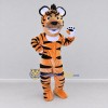 Custom Tan Black and White Tiger Mascot Costume Adult Full Body Suit for Wildlife Events Custom Tan Black and White Tiger Mascot Costume Adult Full Body Suit for Wildlife Events