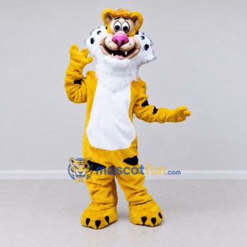 Custom Yellow Black and White Tiger Mascot Costume Adult Full Body Suit for Wildlife Events Custom Yellow Black and White Tiger Mascot Costume Adult Full Body Suit for Wildlife Events