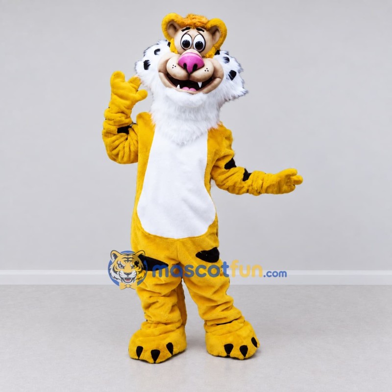 Custom Yellow Black and White Tiger Mascot Costume Adult Full Body Suit for Wildlife Events Custom Yellow Black and White Tiger Mascot Costume Adult Full Body Suit for Wildlife Events