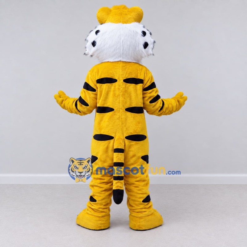 Custom Yellow Black and White Tiger Mascot Costume Adult Full Body Suit for Wildlife Events Custom Yellow Black and White Tiger Mascot Costume Adult Full Body Suit for Wildlife Events