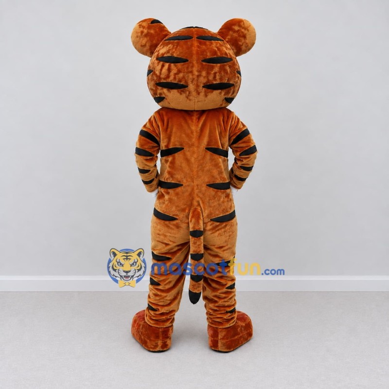 Custom Brown Black and White Tiger Mascot Costume Adult Full Body Suit for Wildlife Events Custom Brown Black and White Tiger Mascot Costume Adult Full Body Suit for Wildlife Events
