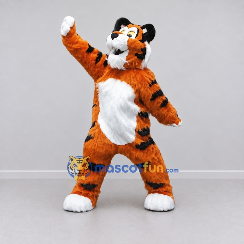 Custom Orange Black and White Tiger Mascot Costume Adult Full Body Suit for Wildlife Events Custom Orange Black and White Tiger Mascot Costume Adult Full Body Suit for Wildlife Events