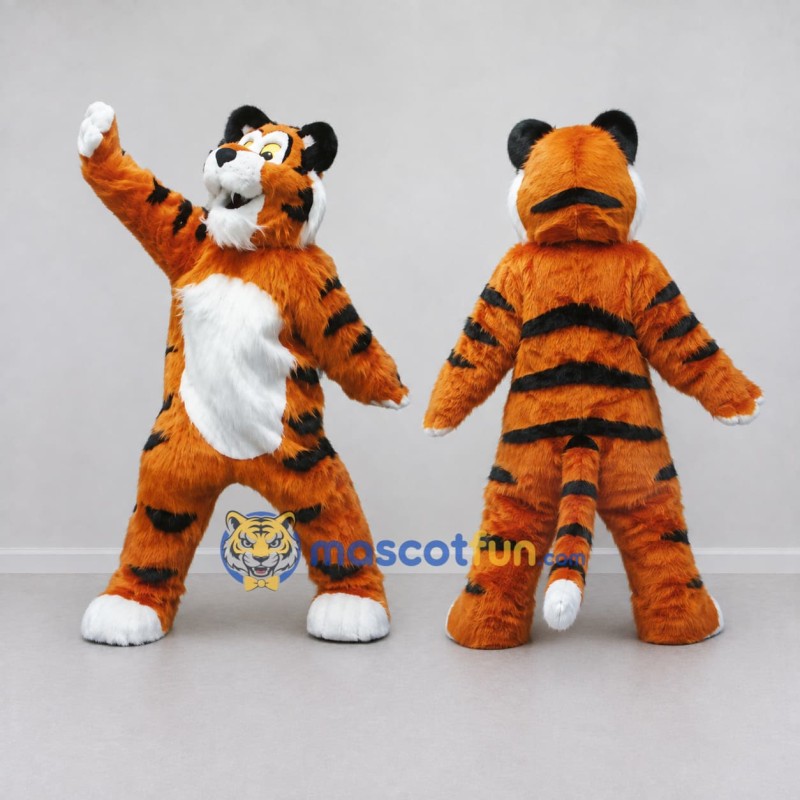 Custom Orange Black and White Tiger Mascot Costume Adult Full Body Suit for Wildlife Events Custom Orange Black and White Tiger Mascot Costume Adult Full Body Suit for Wildlife Events