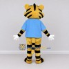 Custom Yellow Black and Blue Tiger in T-Shirt Mascot Costume Adult Full Body Suit for School Events Custom Yellow Black and Blue Tiger in T-Shirt Mascot Costume Adult Full Body Suit for School Events