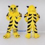 Custom Yellow and Navy Blue Tiger Mascot Costume Adult Full Body Suit for Wildlife Events