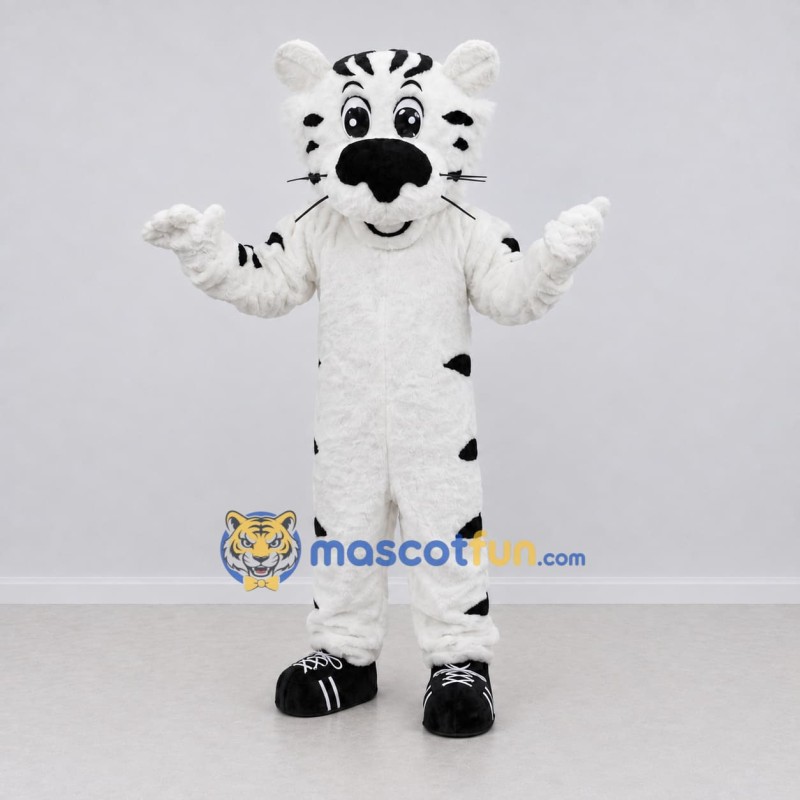 Custom White and Black White Tiger Mascot Costume Adult Full Body Suit for Wildlife Events