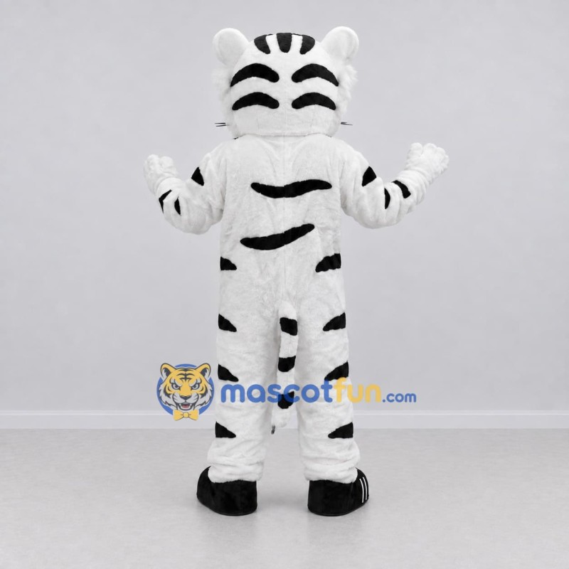 Custom White and Black White Tiger Mascot Costume Adult Full Body Suit for Wildlife Events