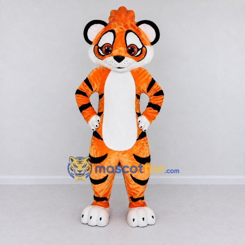 Custom Orange Black and White Tiger Mascot Costume Adult Full Body Suit for Children's Parties Custom Orange Black and White Tiger Mascot Costume Adult Full Body Suit for Children's Parties