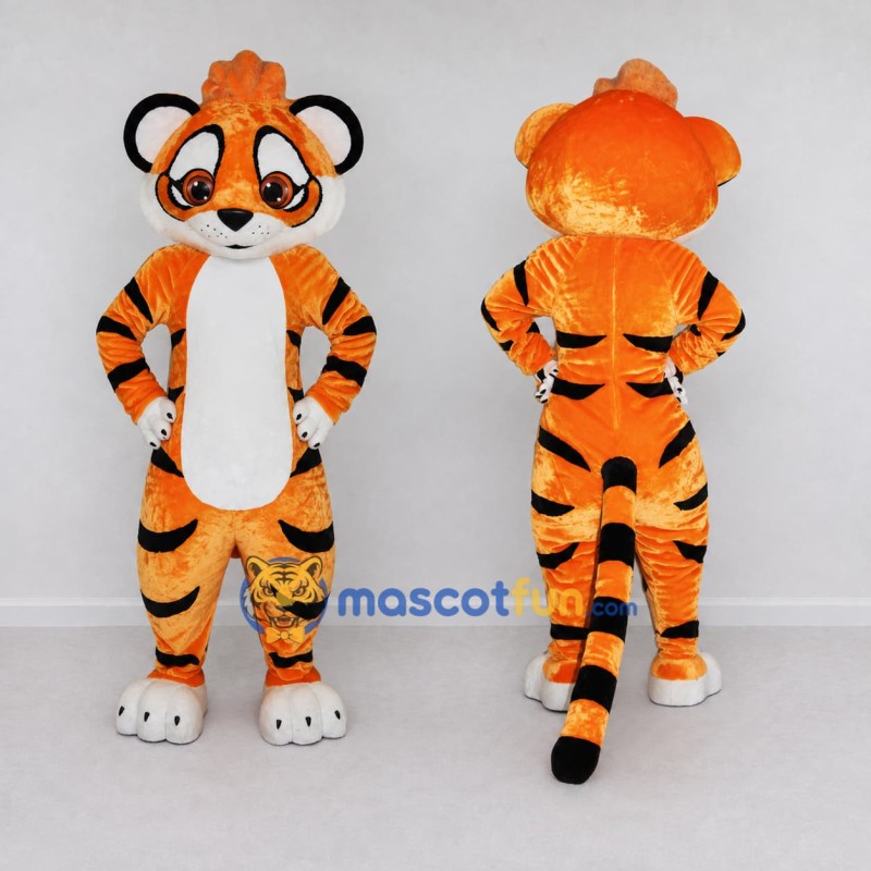 Custom Orange Black and White Tiger Mascot Costume Adult Full Body Suit for Children's Parties Custom Orange Black and White Tiger Mascot Costume Adult Full Body Suit for Children's Parties