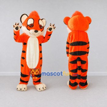 Custom Orange Black and Cream Tiger Mascot Costume Adult Full Body Suit for Children's Parties