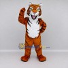 Custom Brown Black and White Roaring Tiger Mascot Costume Adult Full Body Suit for Wildlife Events