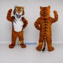 Custom Brown Black and White Roaring Tiger Mascot Costume Adult Full Body Suit for Wildlife Events