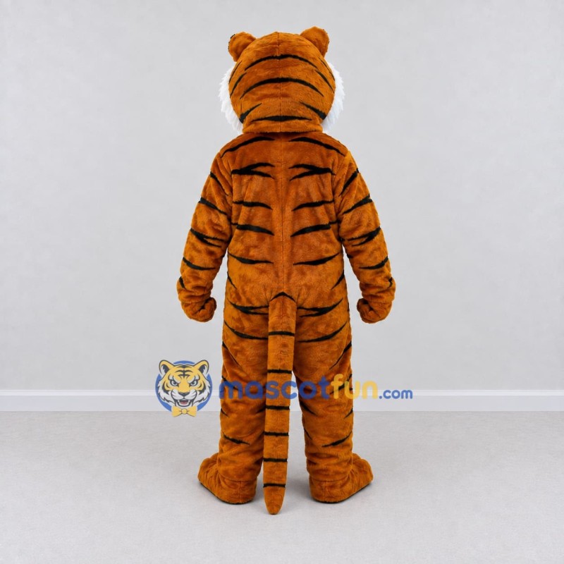 Custom Brown Black and White Tiger Mascot Costume Adult Full Body Suit for Wildlife Events Custom Brown Black and White Tiger Mascot Costume Adult Full Body Suit for Wildlife Events