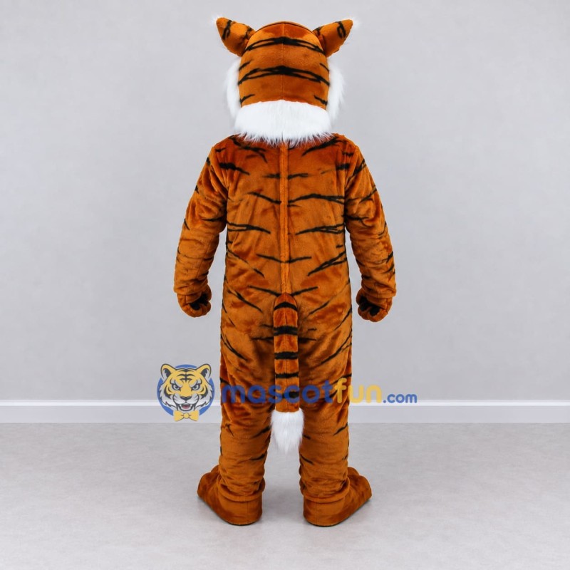 Custom Brown Black and White Tiger Mascot Costume Adult Full Body Suit for Wildlife Events Custom Brown Black and White Tiger Mascot Costume Adult Full Body Suit for Wildlife Events