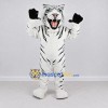Custom White and Black Roaring Tiger Mascot Costume Adult Full Body Suit for Wildlife Events Custom White and Black Roaring Tiger Mascot Costume Adult Full Body Suit for Wildlife Events